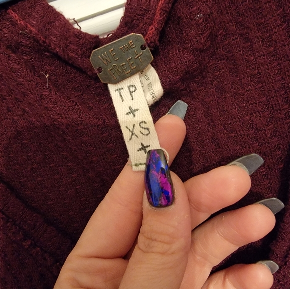 Free People Laguna Thermal we the free deep purple maroon burgandy boho XS - Picture 5 of 8